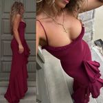 House Of CB House‎ of CB 'Gabbi' Wine Front Ruffle Maxi Dres NWOT size L Photo 2