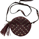 Rebecca Minkoff  Bianca studded round leather canteen crossbody bag burgundy NWT Photo 0