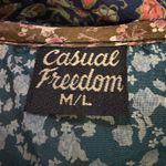 Boho Patchwork Silk Dress M/L Casual‎ Freedom Festival Mixed Print Blue Size M Photo 2