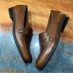 Naturalizer  Brown Leather Loafers slip ons size 6.5 gold embellished Made Brazil Photo 2