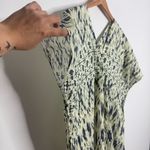 ZARA NWT  Printed Ramie Midi Dress Double V-Neck‎ Size Medium Beach Cover-Up Photo 3