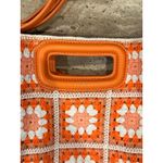 Maje NEW NWT Crochet M Bag Orange Floral Print Clutch/Crossbody Photo 5