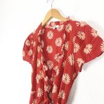 Madewell  Ruffle-Edge Wrap Midi Dress Size XS Daisy Daydream Red Floral Boho Photo 7