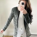 Vintage Black Silver Silk Sequin Cocktail Blazer sz P Small Photo 1