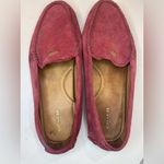 Coach Women’s Amber Black Cherry Calf Suede Loafers Size 10 B Photo 2