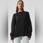 Alo Yoga NWT Unisex Wool Cashmere New Class Crewneck Sweater Black Size M Photo 1