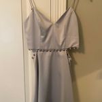 NBD Silver Satin Skater Dress Photo 5