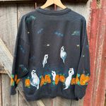 Artisan Vintage Artisans Halloween All Over Print Sweatshirt Ghosts Pumpkins Large/XL Photo 1