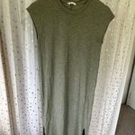 Madewell Women's Olive Green Muscle Side Slits Basic Casual Hi Lo Midi Dress S Photo 1