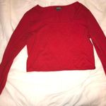 Wild Fable Red Square Neck Long Sleeve Crop Top  Photo 0