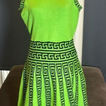 Women’s Casual Short Green Sleeveless Dress Flared Pleated Skirt Size L *READ Size L Photo 0