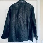 90s Vintage Women's Oversized Black Leather Jacket Size L Photo 9