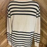 Haute Hippie  Large Tan And Black Striped Merino Wool Cardigan Photo 3