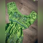 Heart soul Vintage Milkmaid Green paisley embroidered top Photo 3
