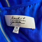 Badgley Mischka  Mark & James Royal Blue Beaded Long Sleeve Dress, Size Medium Photo 5