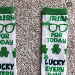 kelly green and white glitter irish shamrock women’s socks Photo 2