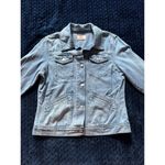 F&F Women's Blue‎ Button Denim Trucker Jacket Distressed Size 6 Blue Photo 1
