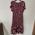 J.Crew Drapey Flutter-Sleeve Midi Dress In Burgundy Blooms Floral Size 4 Lined Photo 4
