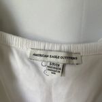 American Eagle white flirty flowy romper short sleeves frilly square neckline Photo 4