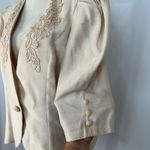 Vintage Cachet by Bari Protas Embellished Puff‎ Sleeve Blazer Women 15/16 Beige Tan Size undefined Photo 4