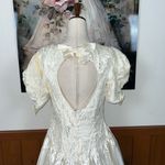 Beautiful Vintage 1980s/90s Michaelangelo Ivory Satin Wedding Gown! Size 16 Photo 6