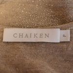 Vtg Y2K Chaiken Linen Sparkle Racer Tank Top Metallic Glam Indie Sleaze Size P Tan Photo 3