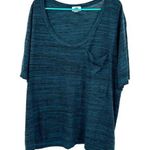 Old Navy Size XXL Shirt Dark Blue Teal Round Neck Pocket Tee Short Sleeve Causal Photo 0