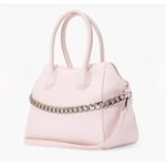 JustFab  Pastel Pink Faux Leather Satchel Bag Silver Chain Handle OS Photo 3