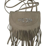 Cut N Paste Free People Small Beige Leather Purse‎ Bag With Fringe Crossbody Photo 0