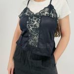 vtg delicate lace black cami lingerie top spaghetti strap approx s Photo 5