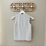 Madewell Striped Mock Neck Sleeveless Top White/Blue Sz XXS Photo 4