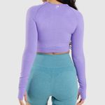 Gymshark Vital Seamless 2.0 Long Sleeve Crop Top Bright Purple Marl size XL Photo 2