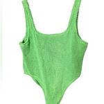Kut From The Kloth Kutswim Electric Green Textured Hunza Style Swimsuit Large Photo 0