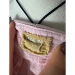 Free People  Linen Cotton Blend Pink Button Front Pinafore Dress L Photo 5