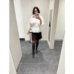 Natori  White Cotton Blend Collared Front Button Techno Poplin Top Size 8 Photo 13