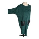 Riva Karen Jeans Elegant Green Dress with Black Accents Size M Size M Photo 2