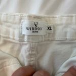 Windsor Lace up Extra Large White Jean Shorts Photo 3