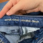 American Eagle distressed exposed zipper super hi-rise jegging crop jeans sz 4 Photo 10