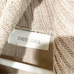 Mer/Sea Pullover High Neck Sweater OS One Size Boxy 3/4 Sleeves Soft Side‎ Slits Tan Photo 4
