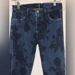 J Brand  Dark Blue Floral Dye Print Cropped Cotton Blend Jeans.      Size-2 Photo 4