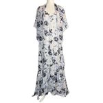 Alex Evenings Alex‎ Evenings Midi Maxi Asymmetrical Dress Wedding Party Floral Shawl 24W 3X Photo 2
