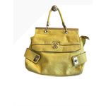 Guess Yellow Quilted Monogram Satchel Handbag Top Handle Bag flawed Photo 10