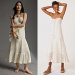 Farm Rio Dress Anthropologie Crochet Maxi Strapless Beach White XL NWT Photo 2