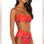 House of Harlow Red Floral High Waisted Bikini Size M Photo 3