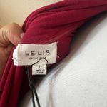 Le lis Bodysuit Womens Large Deep Red Cutout Asymmetric Draped Neckline NEW Photo 5