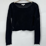 Dalia’s Rave Witchy Goth Retro Y2K Sheer Knit Cropped Top Women Medium Black Photo 0