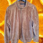 Susan Graver  Weekend Gold Velour Full Zip Jacket‎ Size XL Photo 0