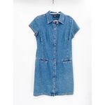 New York & Co. Denim Snap Front Dress 90's Y2K Style Size 10 Photo 2