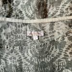 Lina Tomei Made in Italy Linen Dress Gray Sage Stone Abstract Cap Sleeve Size L Size L Photo 6