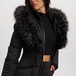 Noize Gigi Vegan Faux Fur Trim Quilted Parka medium S7 Black Photo 2